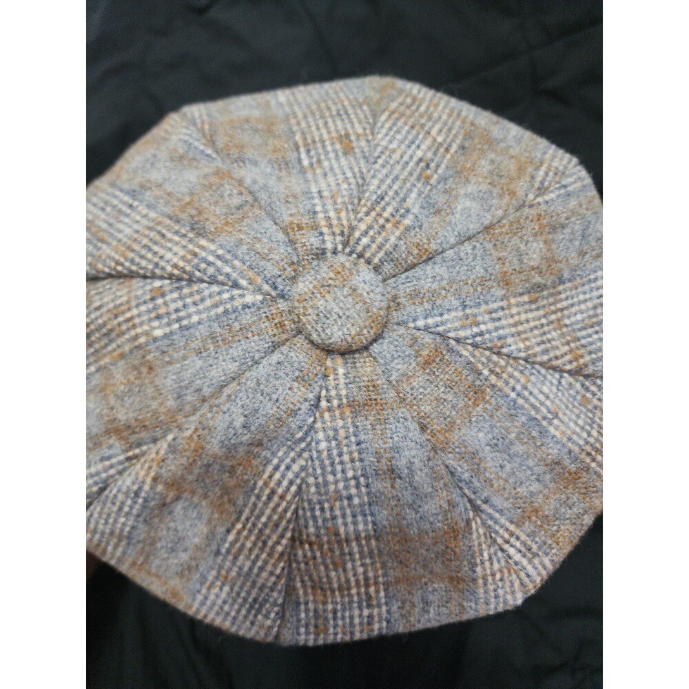 VINTAGE DORFMAN PACIFIC WOOL CABBIE HAT L GREY/RUST BROWN - Picture 4 of 6